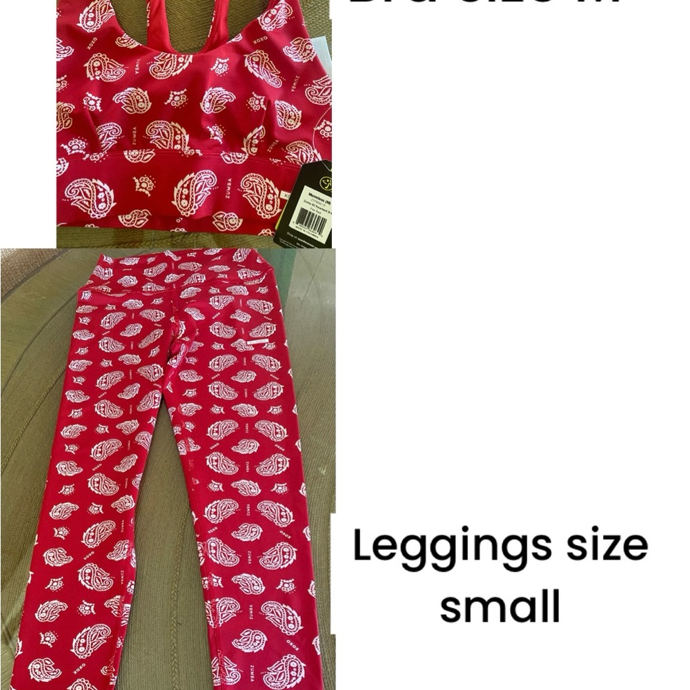 Zumba Fitness Red Floral Leggings